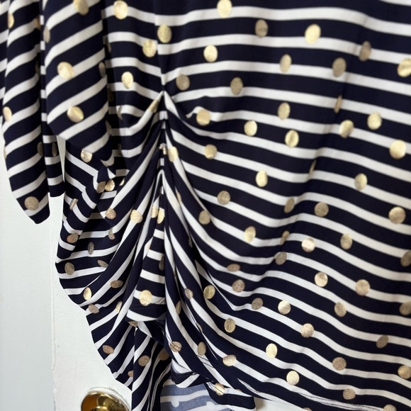 Frank Lyman Navy Metallic Dot Top - Size 10 - Picture 7 of 7